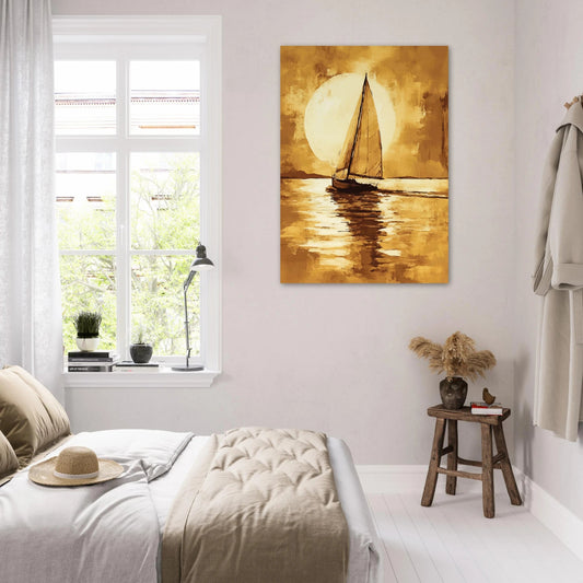 Golden sail painting poster - Sillystroke