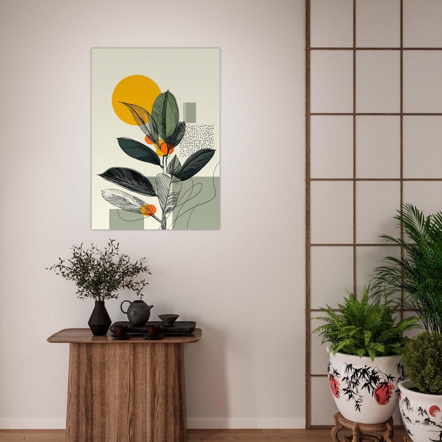 Green leaves illustration poster - Sillystroke