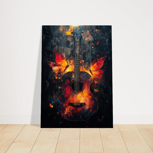 Guitar with butterflies poster - Sillystroke