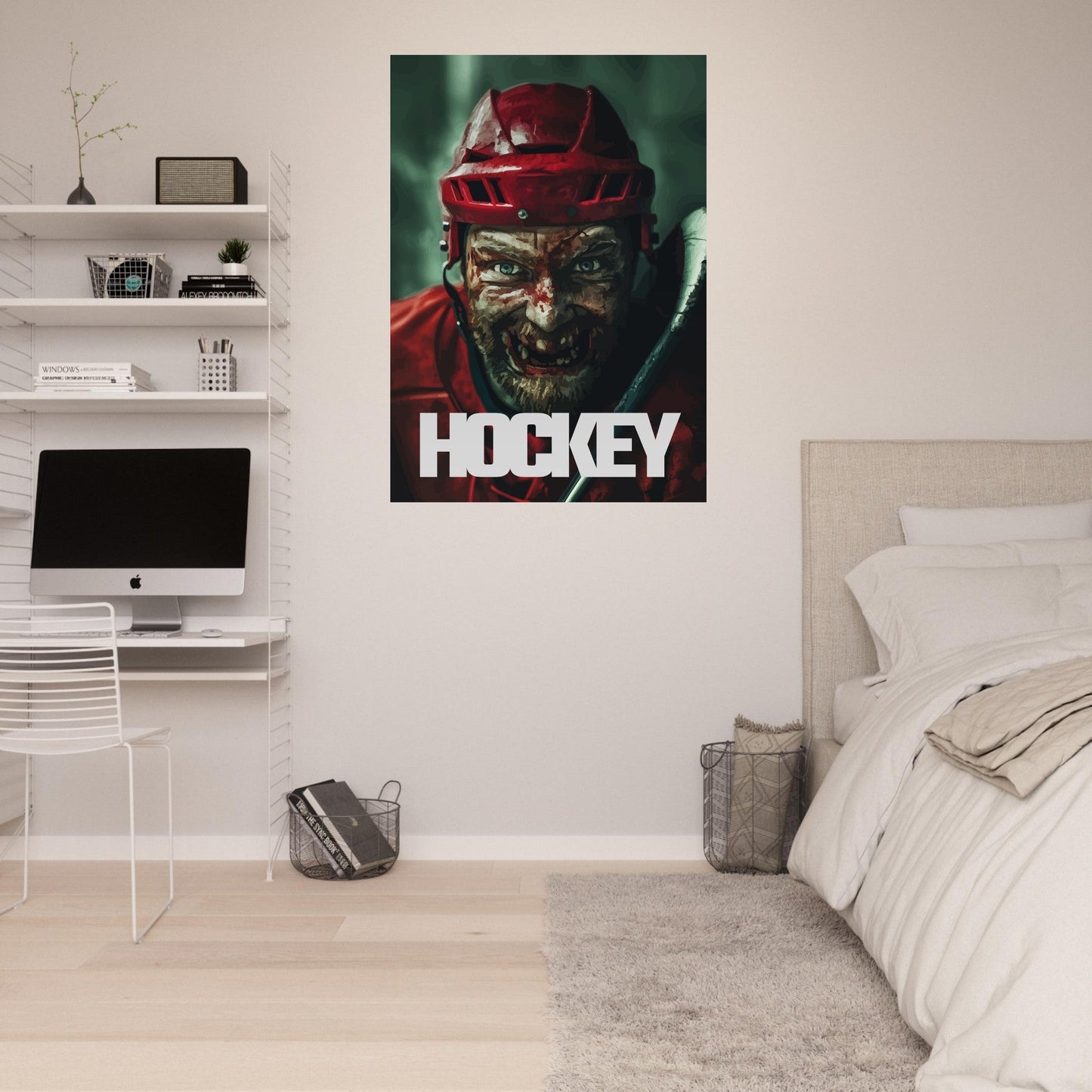 Intense hockey player poster - Sillystroke