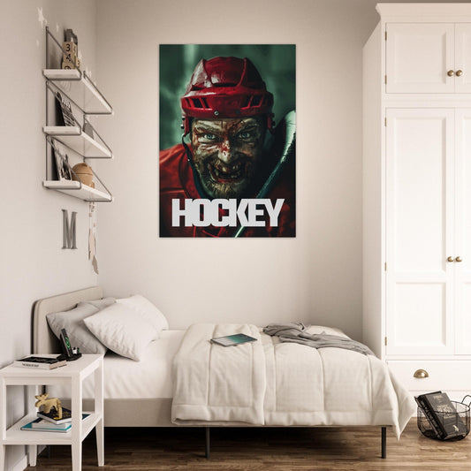 Intense hockey player poster - Sillystroke