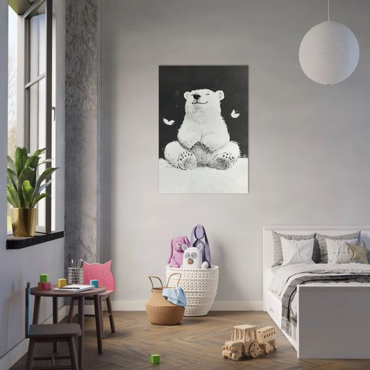 Joyful life bear illustration poster - Sillystroke