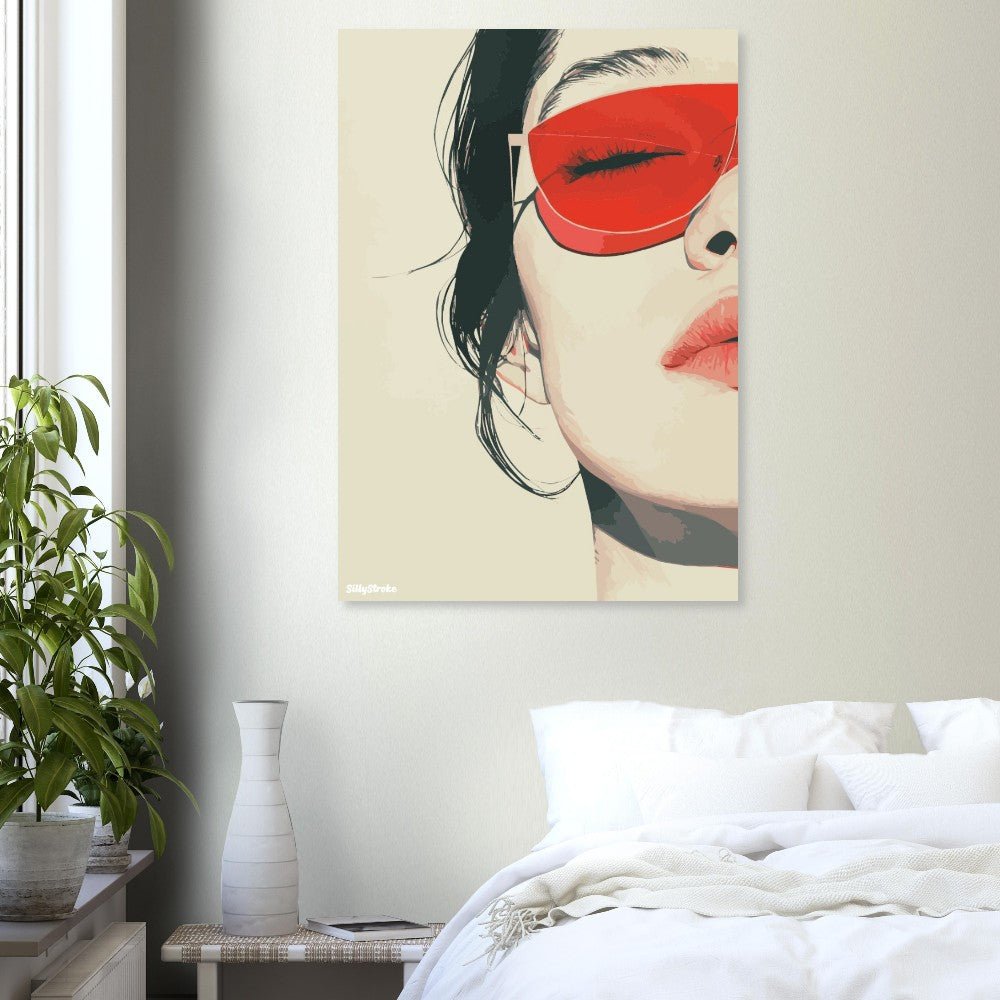 Lady in red sunglasses poster - Sillystroke