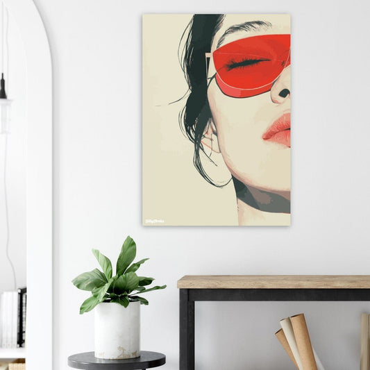 Lady in red sunglasses poster - Sillystroke