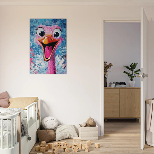 Laughing ostrich poster - Sillystroke