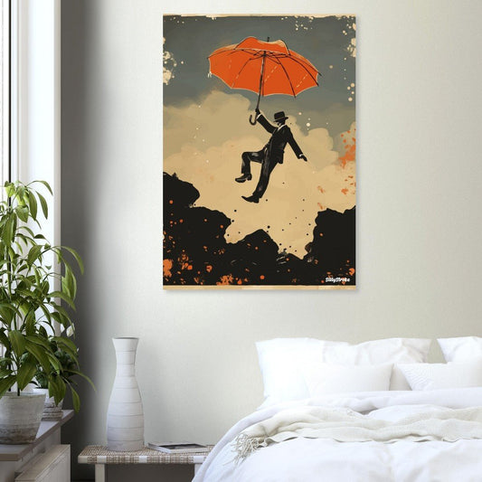 Man with umbrella poster - Sillystroke