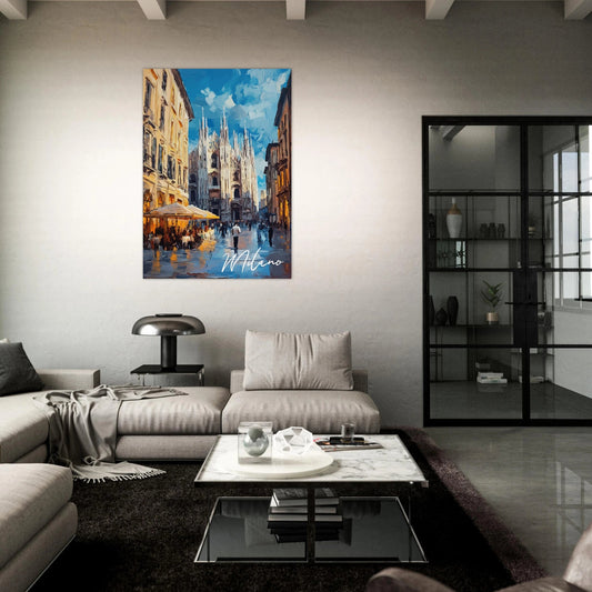 Milano street café poster - Sillystroke