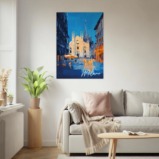 Milano street watercolor poster - Sillystroke