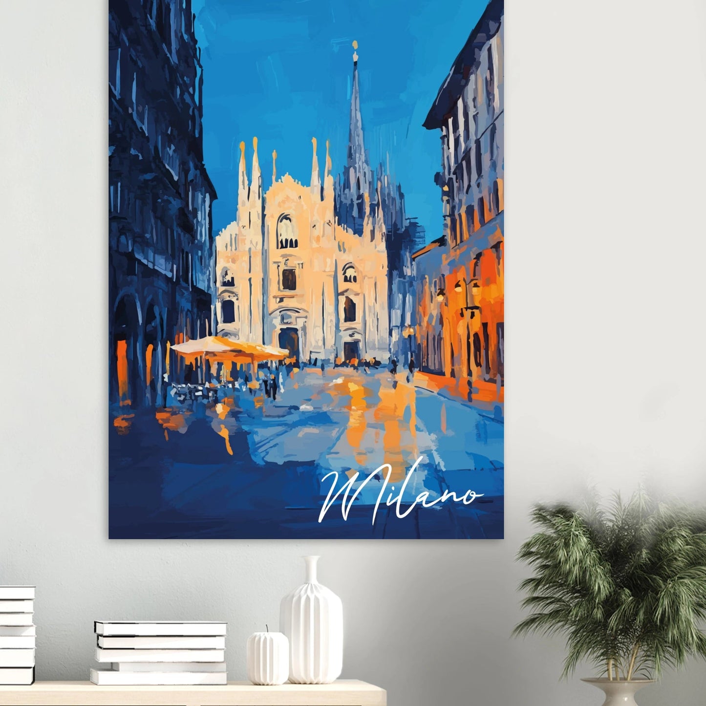 Milano street watercolor poster - Sillystroke