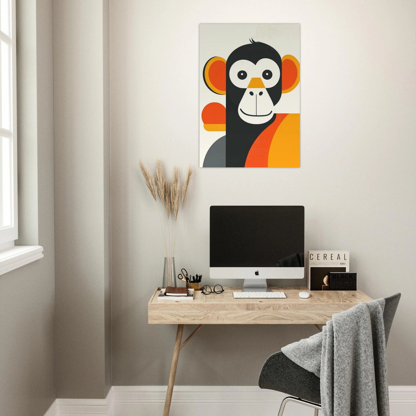 Minimalist monkey poster - Sillystroke