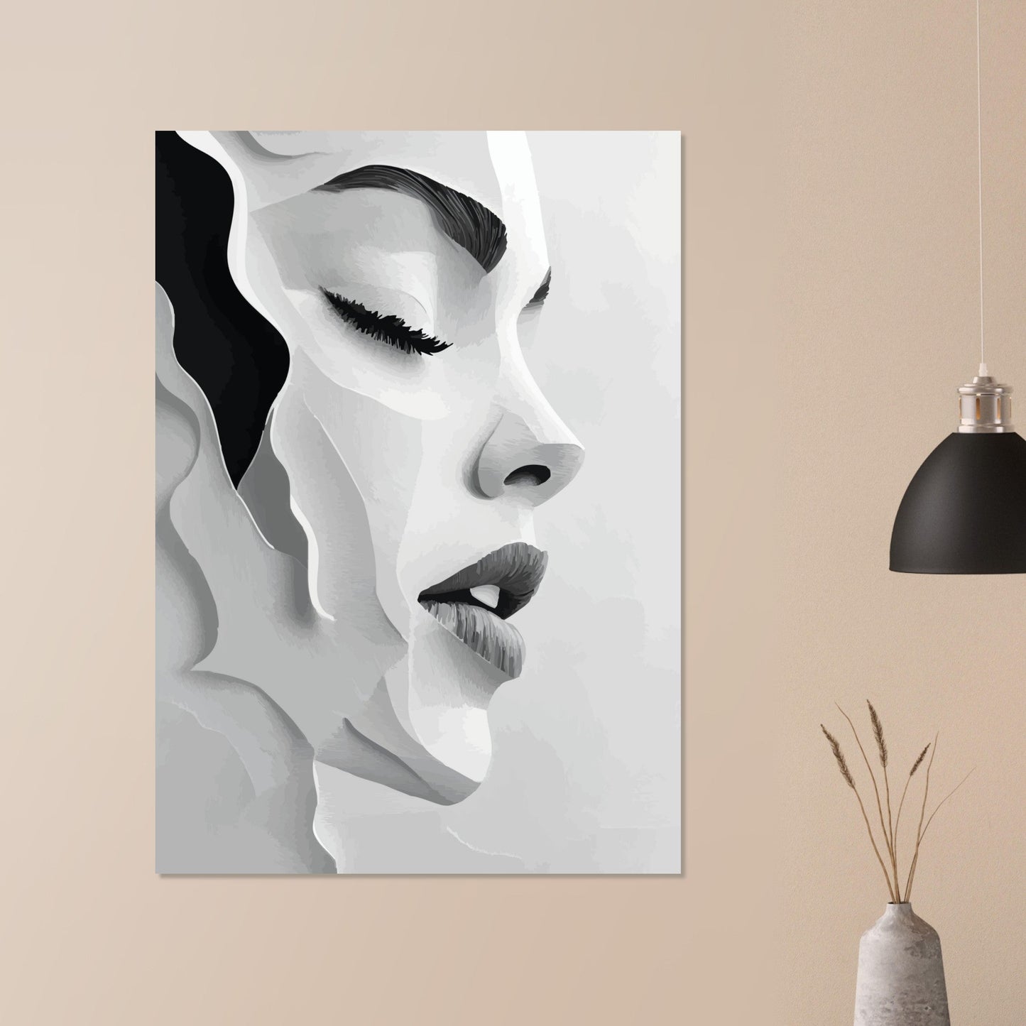 Modern black and white illustrated woman poster - Sillystroke