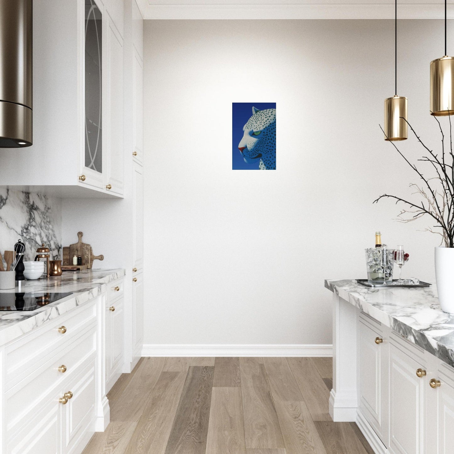 Modern White Puma Poster - Sillystroke