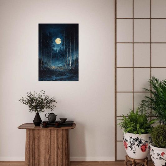 Moonlit forest Poster - Sillystroke