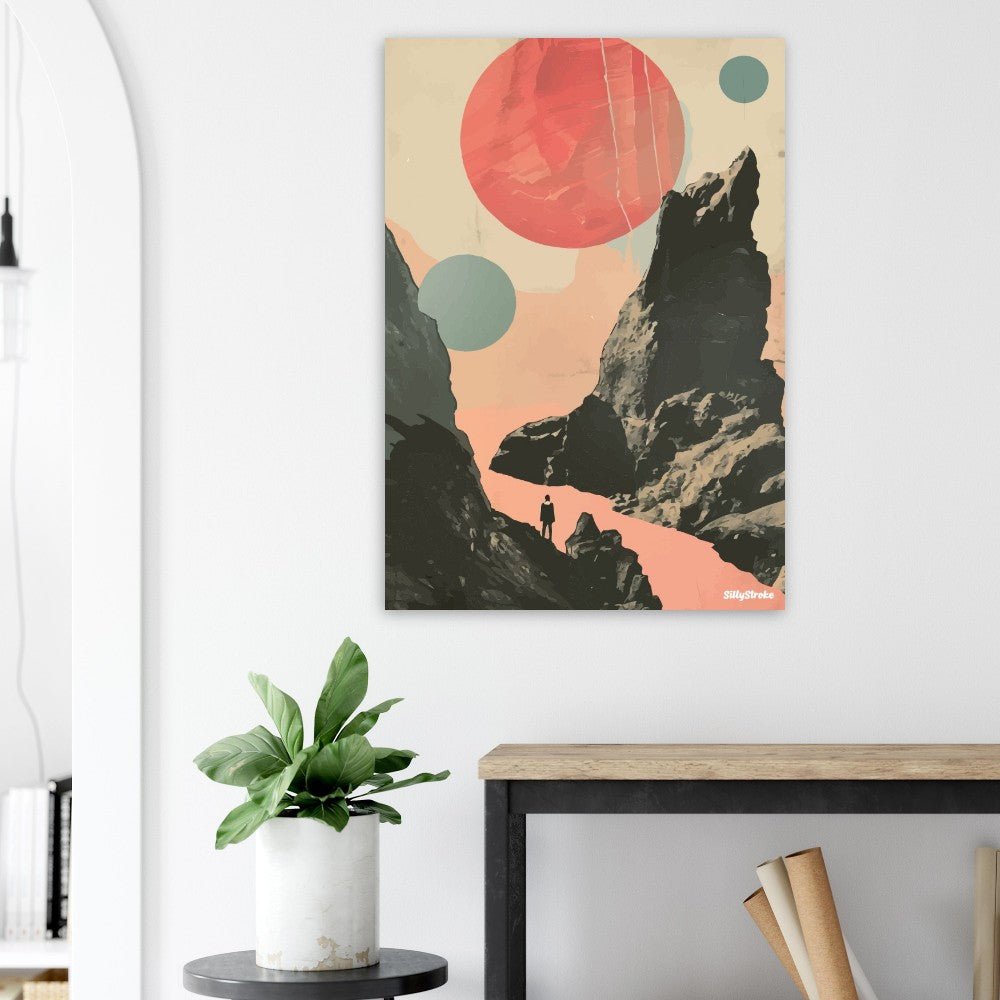 Mountainous retro poster - Sillystroke