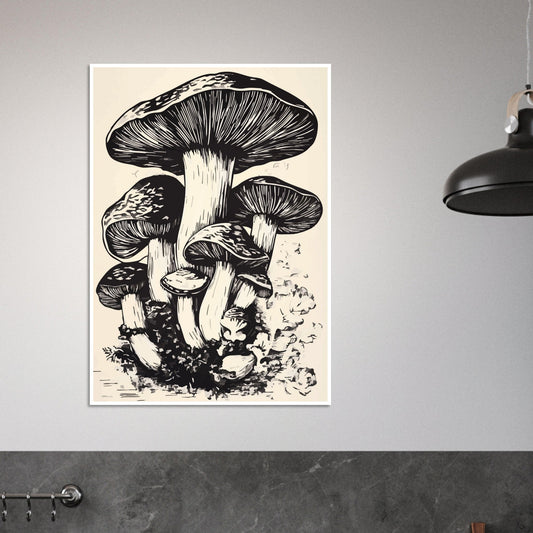 Mushroom sketch poster - Sillystroke