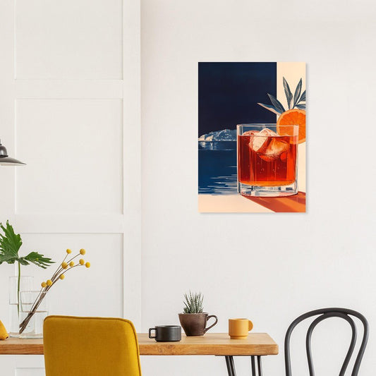 Negroni cocktail poster - Sillystroke