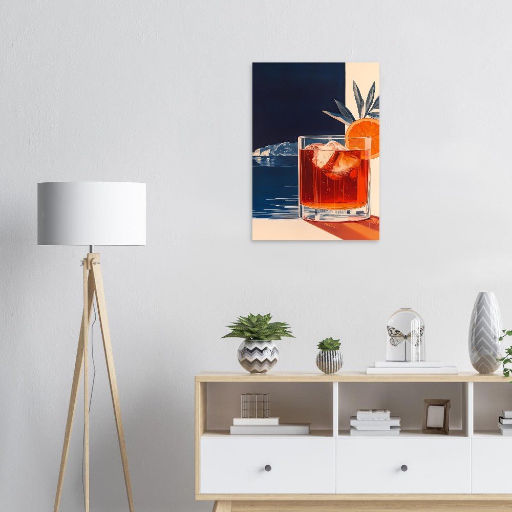 Negroni cocktail poster - Sillystroke