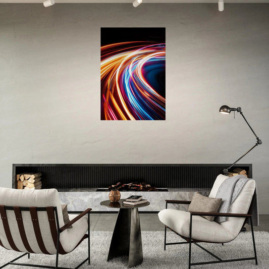 Neon light trails poster - Sillystroke
