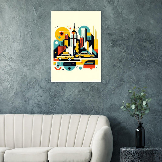 New York City abstract poster - Sillystroke