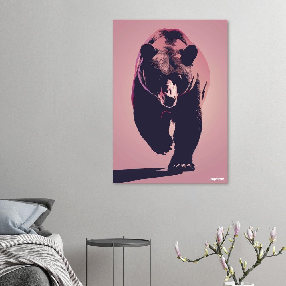 Pink bear poster - Sillystroke