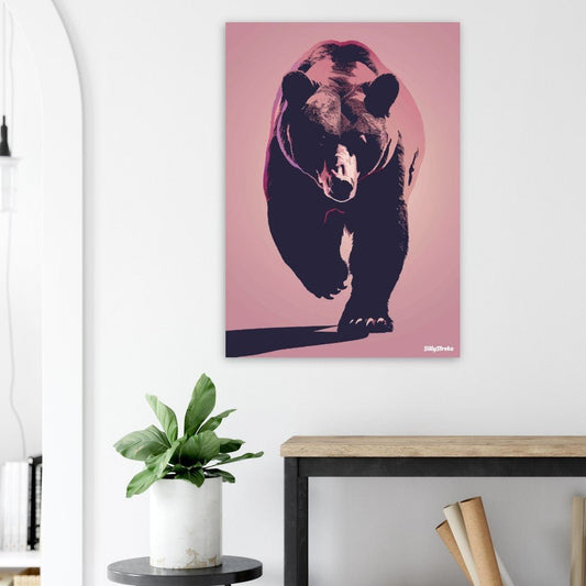 Pink bear poster - Sillystroke