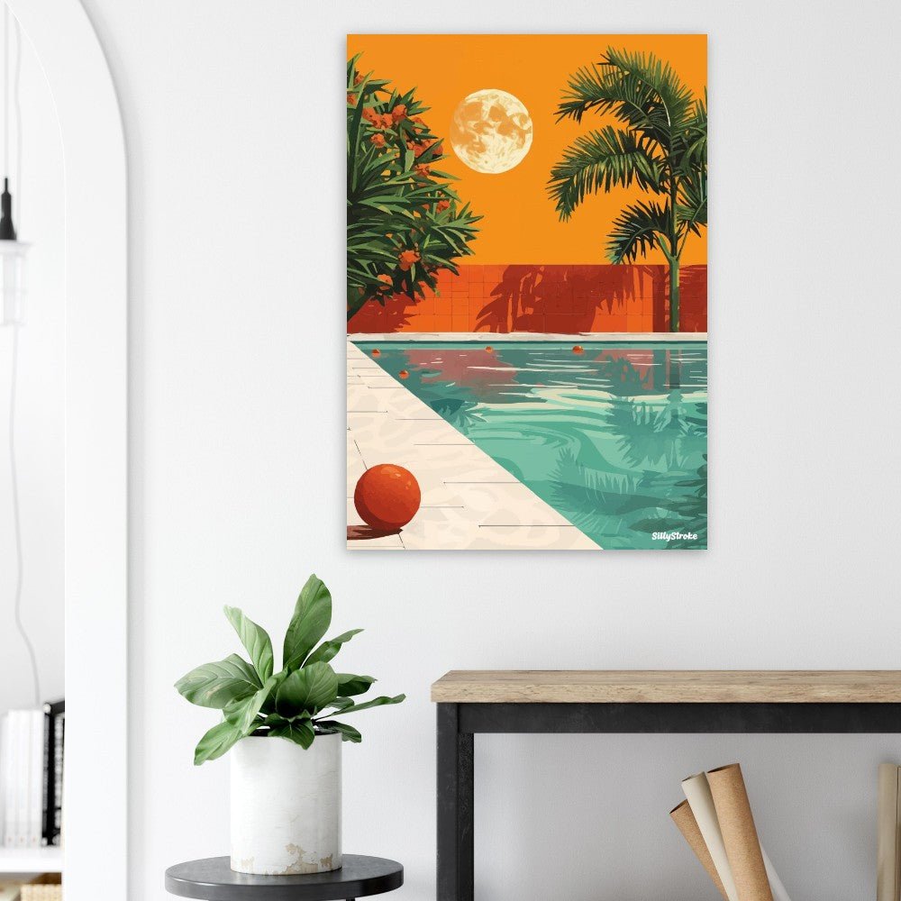 Pool moon poster - Sillystroke