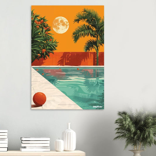 Pool moon poster - Sillystroke