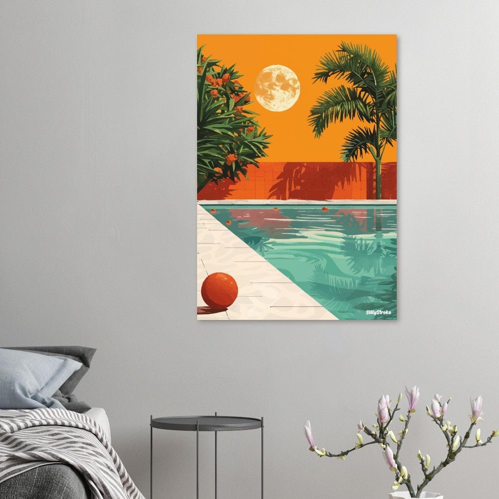 Pool moon poster - Sillystroke
