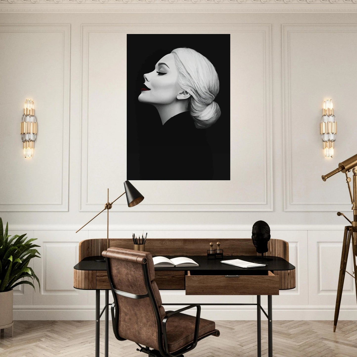 Red lipstick confident woman poster - Sillystroke