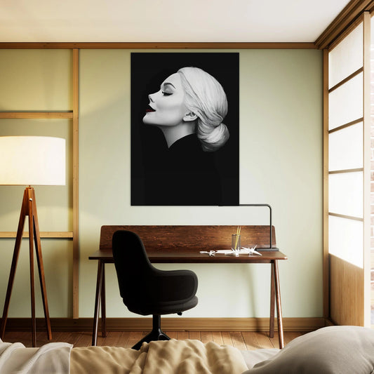 Red lipstick confident woman poster - Sillystroke