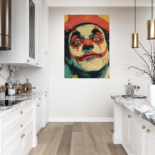 Retro clown portrait poster - Sillystroke