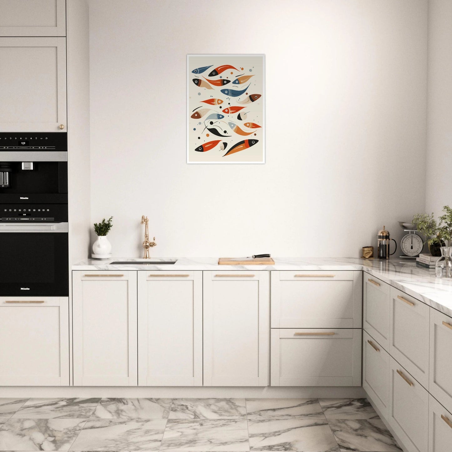 Retro fish pattern poster - Sillystroke