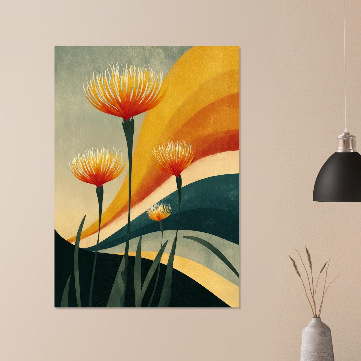 Retro flower illustration poster - Sillystroke