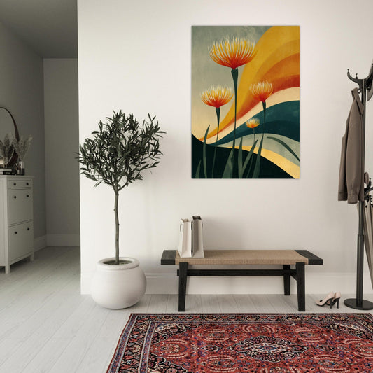 Retro flower illustration poster - Sillystroke