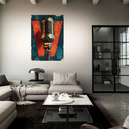 Retro microphone poster - Sillystroke