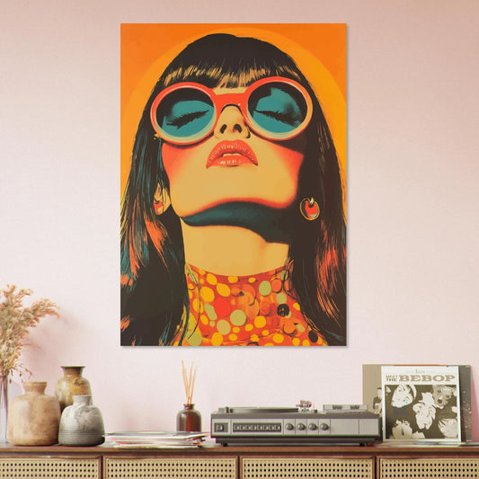 Retro woman sunbathing Poster - Sillystroke