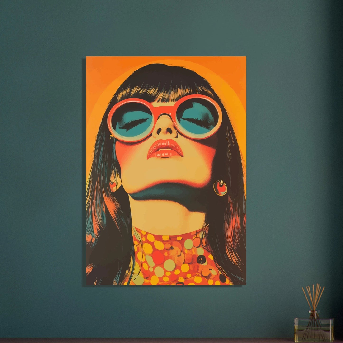 Retro woman sunbathing Poster - Sillystroke
