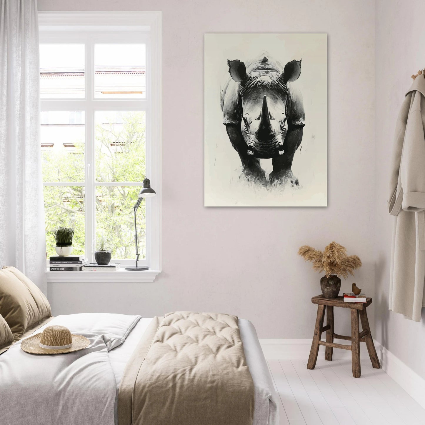 Rhino portrait poster - Sillystroke