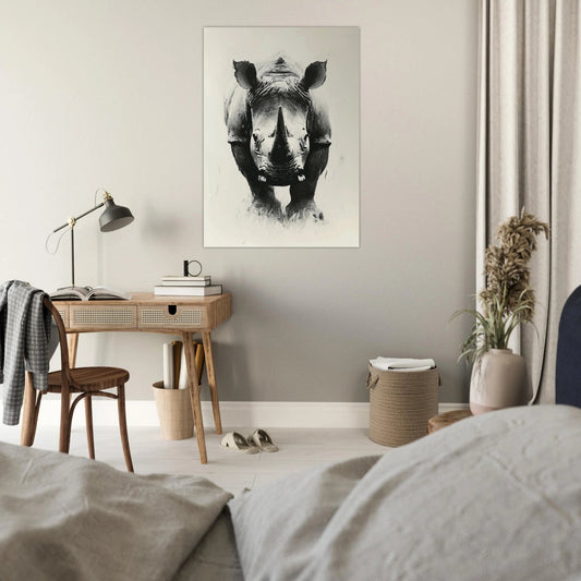 Rhino portrait poster - Sillystroke