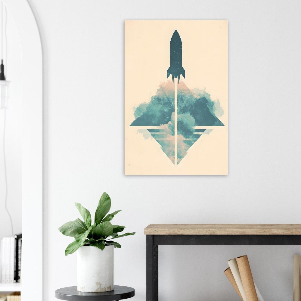 Rocket silhouette poster - Sillystroke