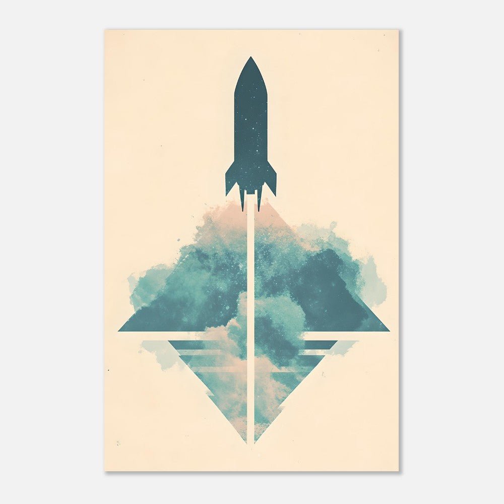 Rocket silhouette poster - Sillystroke