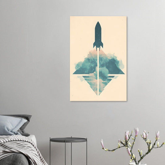 Rocket silhouette poster - Sillystroke