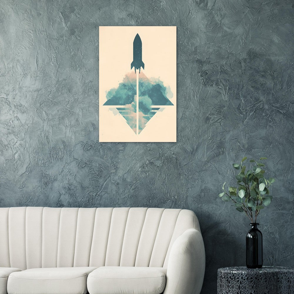 Rocket silhouette poster - Sillystroke
