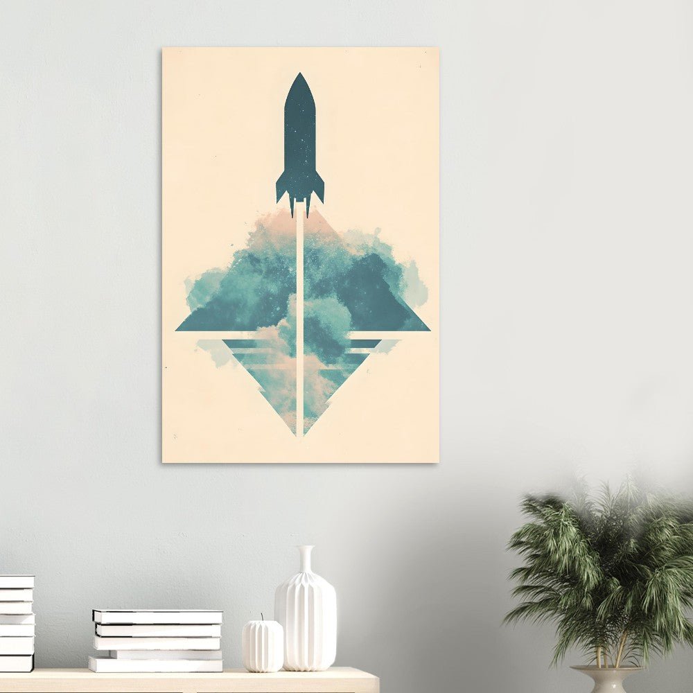 Rocket silhouette poster - Sillystroke