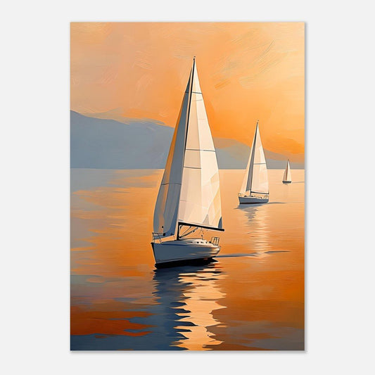 Sailing at dusk poster - Sillystroke