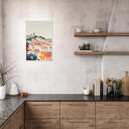 Scenic old Lisbon poster - Sillystroke