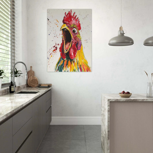 Screaming rooster poster - Sillystroke