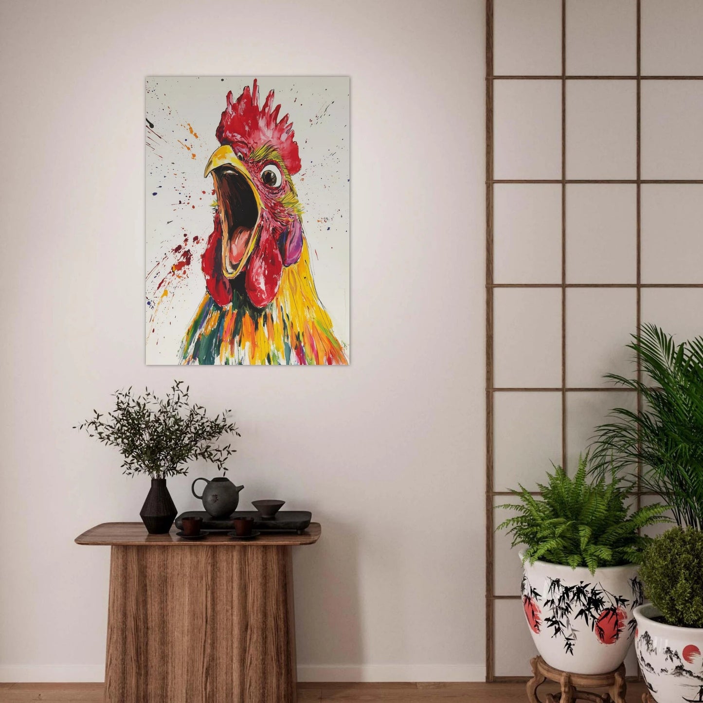 Screaming rooster poster - Sillystroke