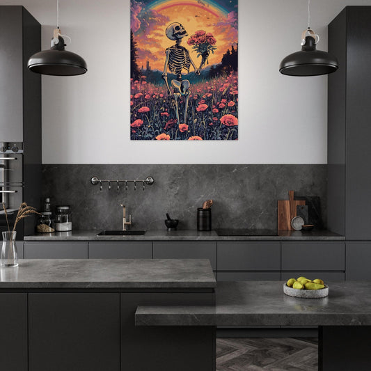 Skeleton in love poster - Sillystroke