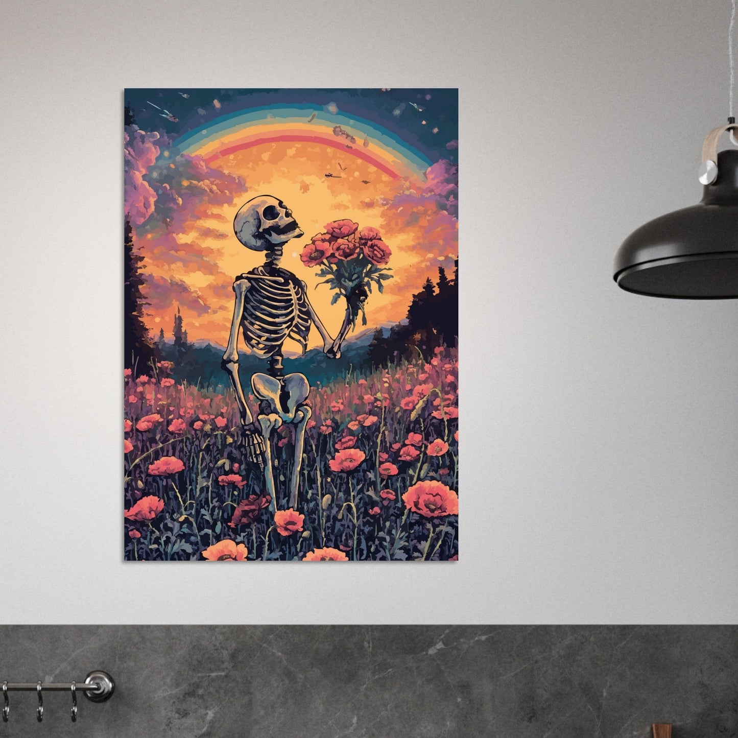 Skeleton in love poster - Sillystroke